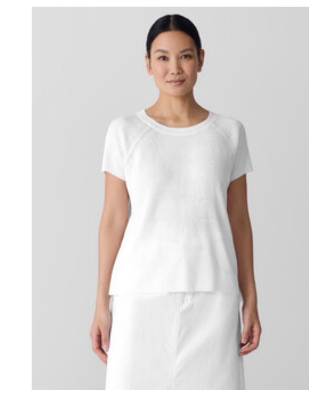 Eileen Fisher Organic Linen Cotton Jewel Neck Top, size 2x